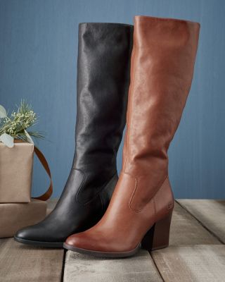 born buckle leather boots