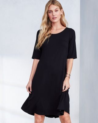 eileen fisher long black dress