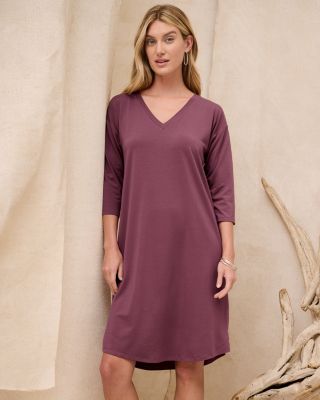 EILEEN FISHER Stretch Jersey Drop Shoulder Dress