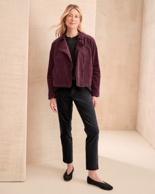EILEEN FISHER Velveteen Slim Ankle Pants