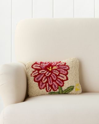 Zinnia Hooked Wool Pillow