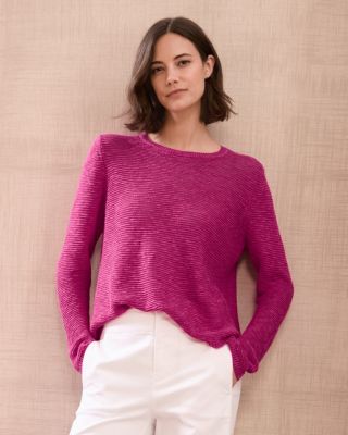 EILEEN FISHER Organic Linen & Cotton Slub Crewneck Sweater