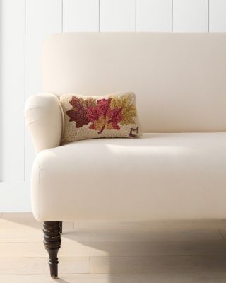 Maple Leaves Hooked Wool Pillow